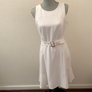 White House Black Market WHBM white dress 8 New NWT medium Sleeveless GORGEOUS